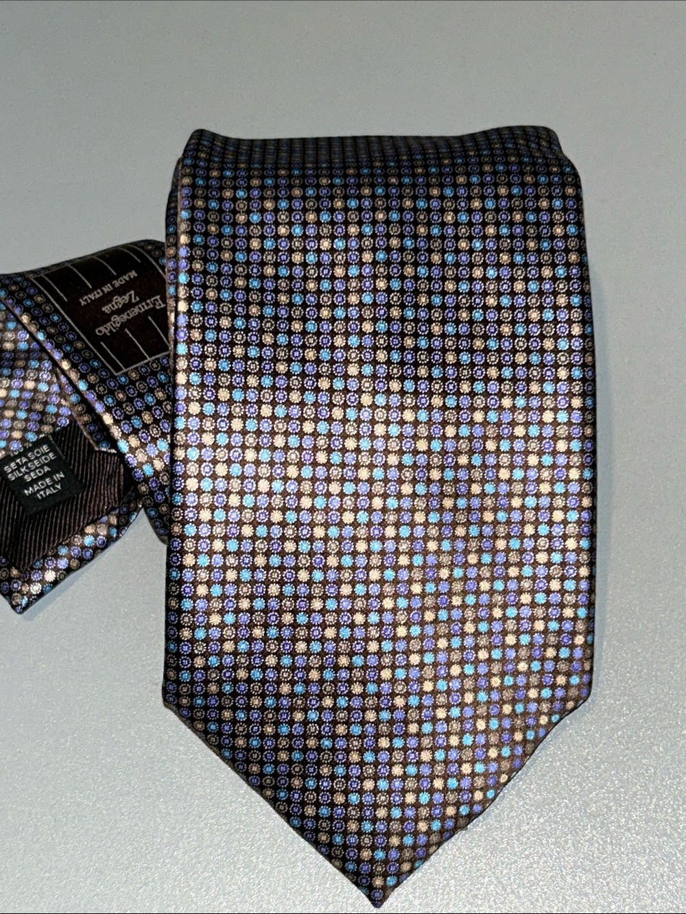 Ermenegildo Zegna 5 Stars  Men's Silk Tie in Micro Dot 100% Silk soft textured